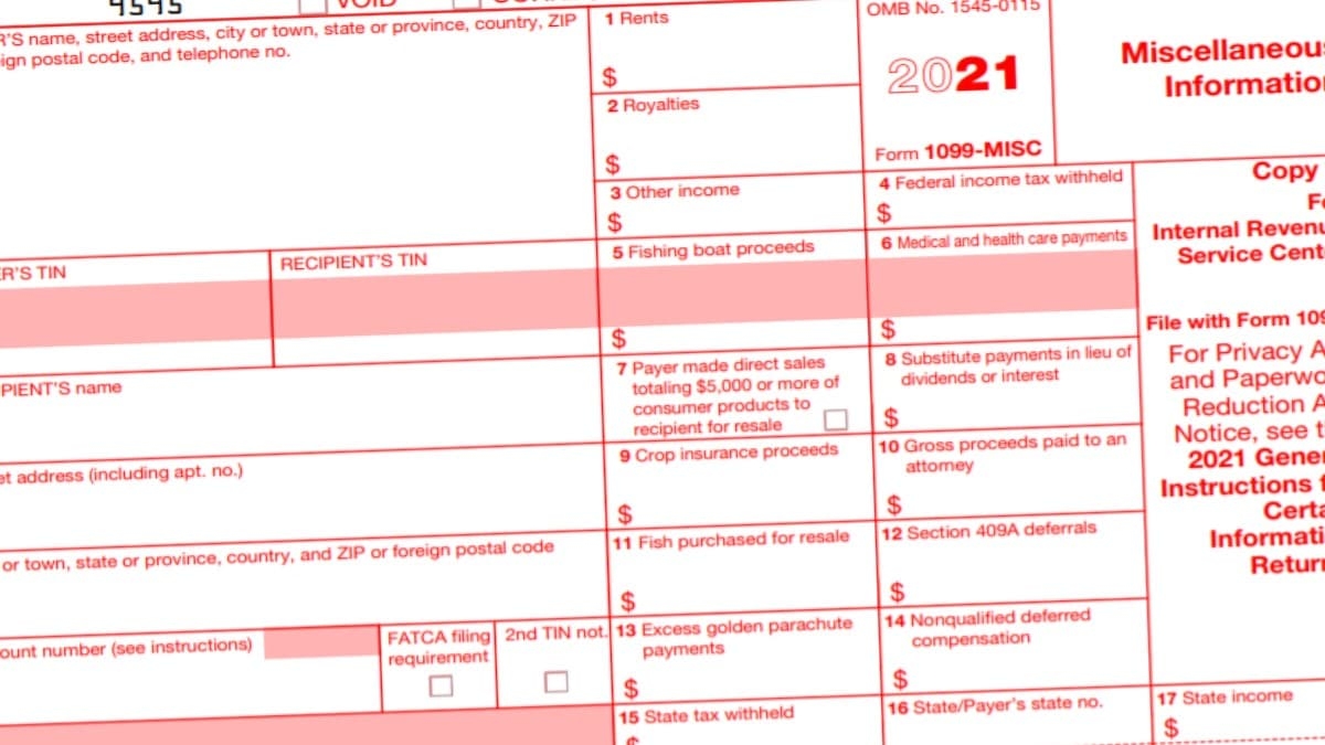 1099 Misc Fillable PDF 2022