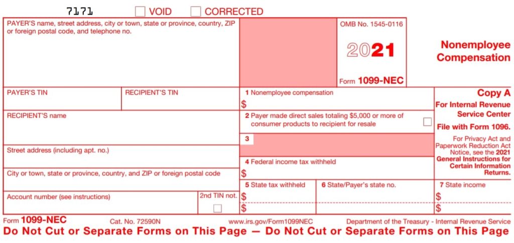 1099-nec Form 2022 Fillable