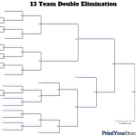 13 Team Double Elimination Bracket Fillable