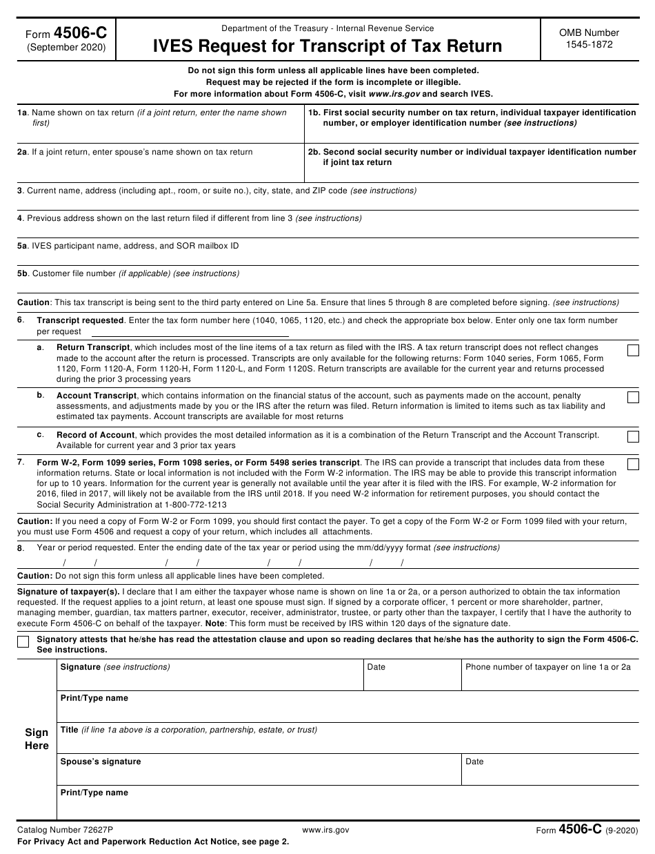 4506-c Fillable Form