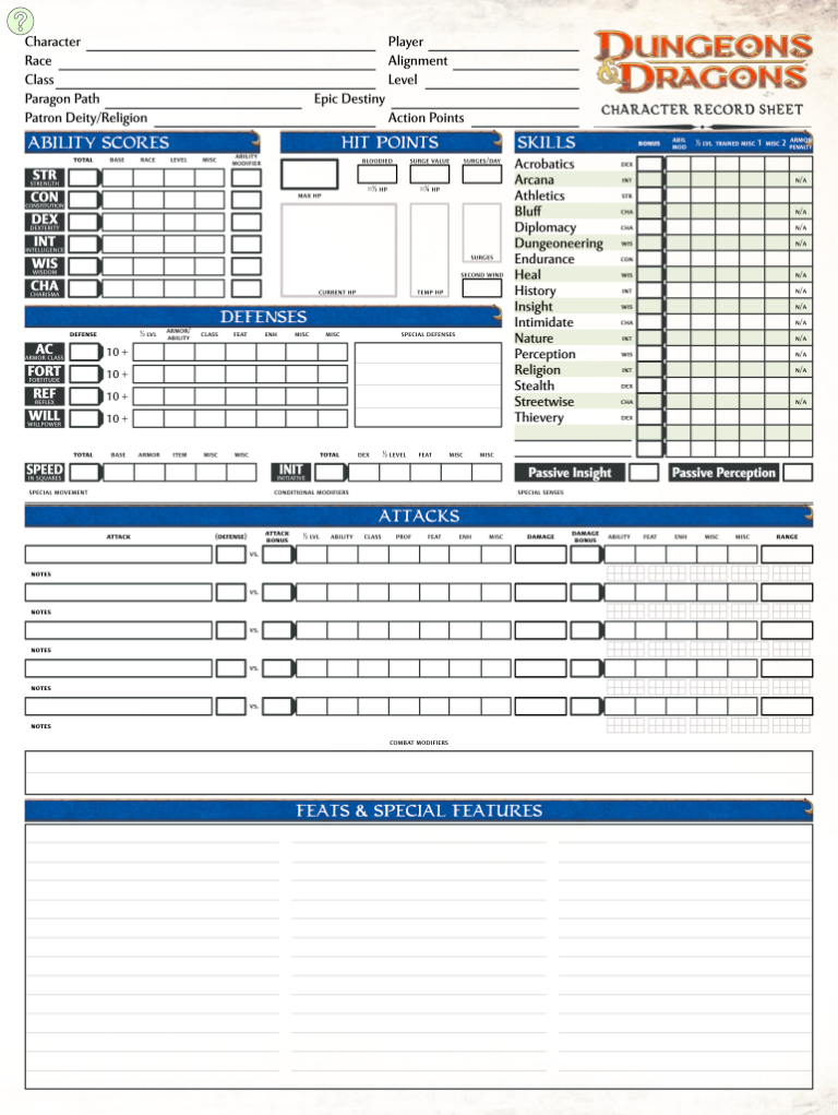 Ad&d 2e Character Sheet Form Fillable Fillable Form 2024