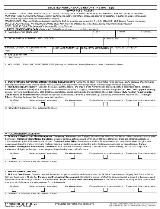 Af Form 910 Fillable PDF Fillable Form 2024