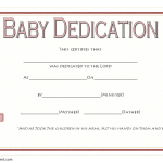 Baby Dedication Certificate Fillable In Word