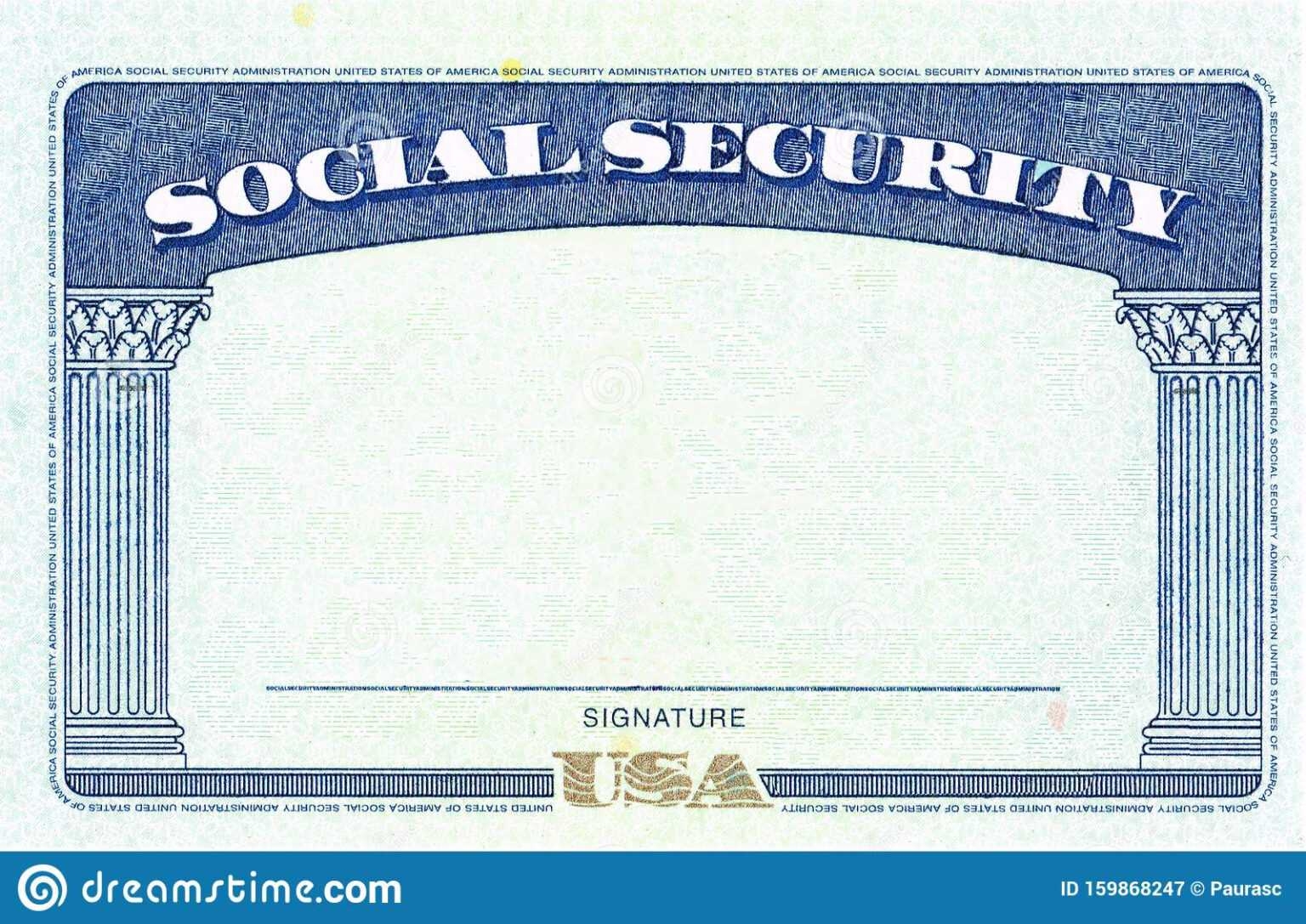 Blank Fillable Social Security Card Template