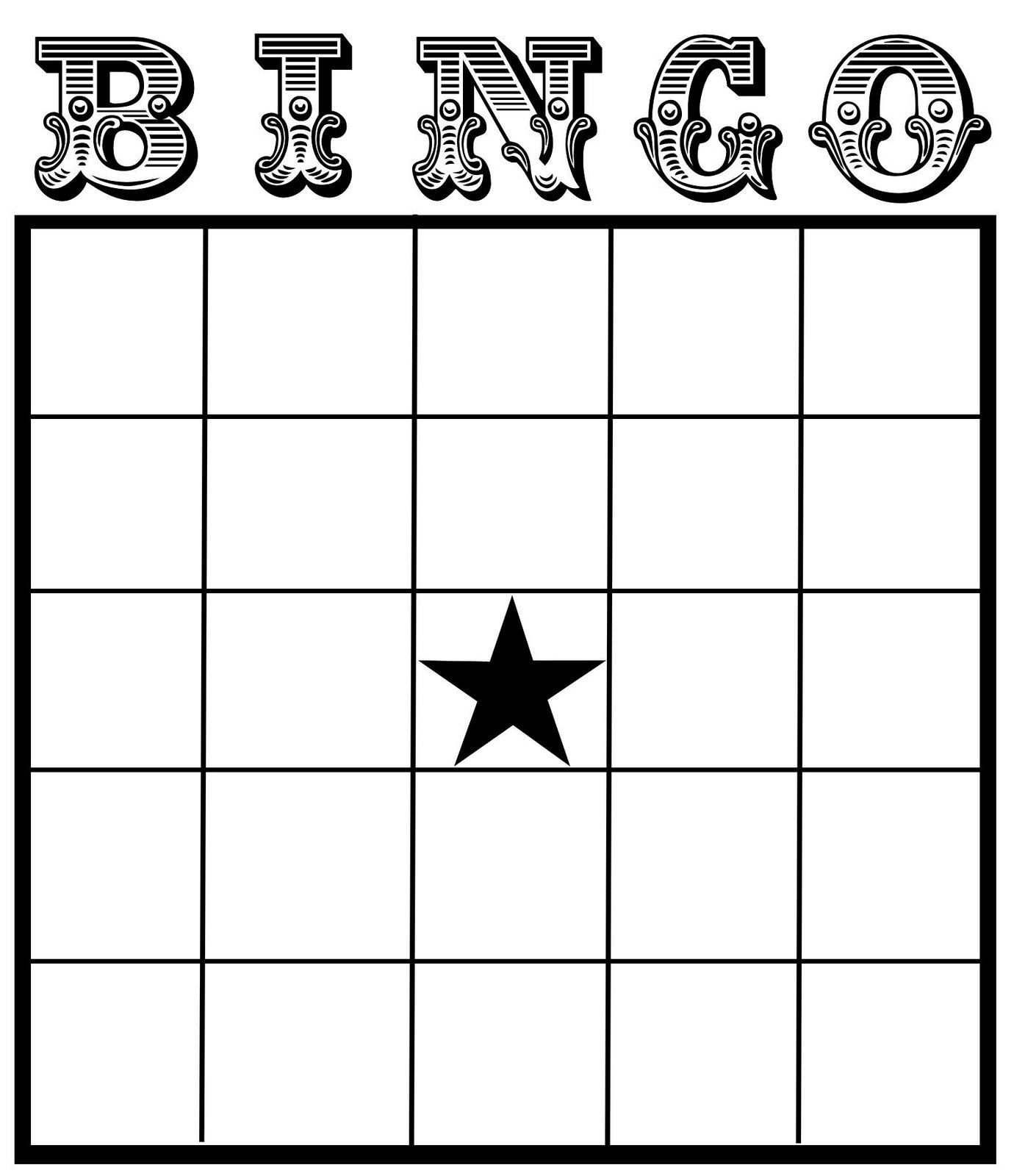 Blank Fillable Template Free Printable Bingo Cards