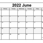Calendar Page June 2022 PDF Fillable