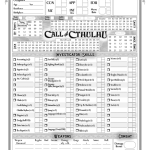 Call Of Cthulhu Fillable Character Sheet