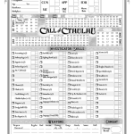 Call Of Cthulu 7th Form Fillable Character Sheet