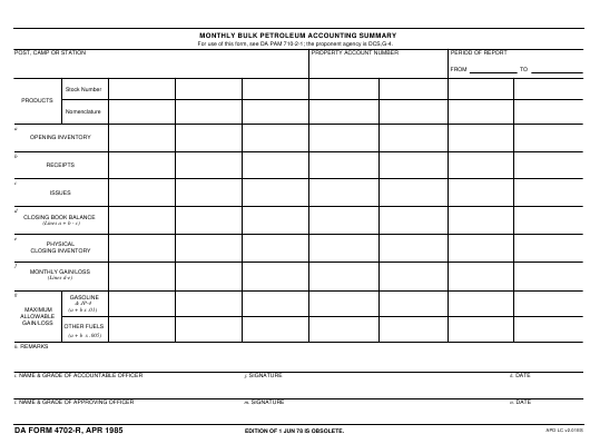 Da Form 4702 R Fillable