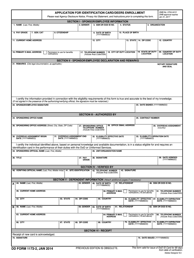Dd Form 1172 2 Fillable 2022
