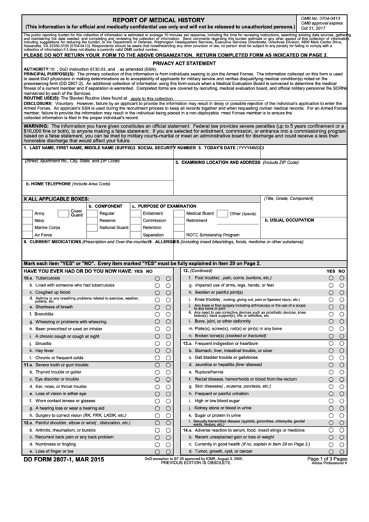 Dd Form 2807 1 Fillable PDF