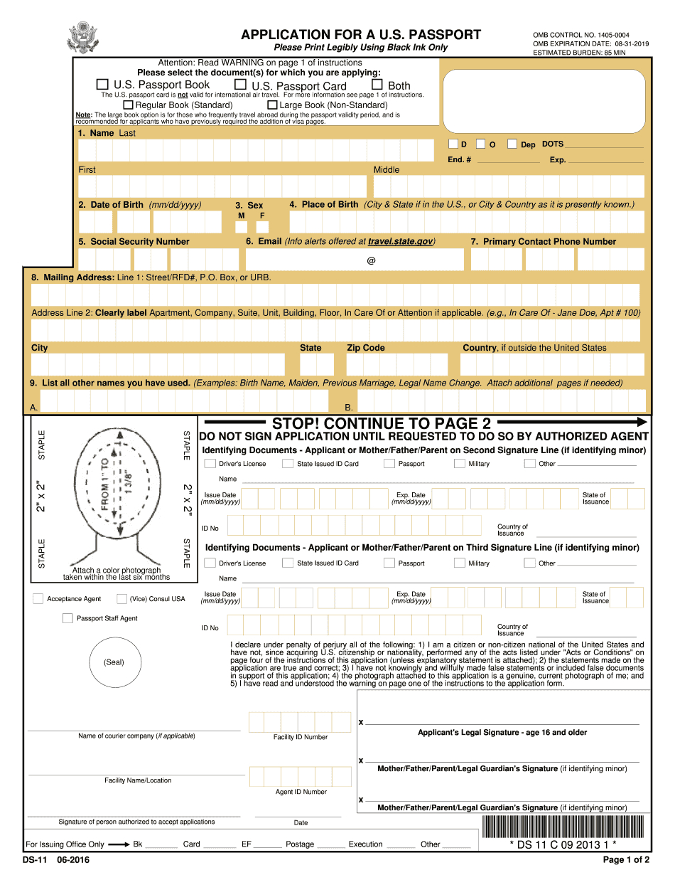 Ds-11 PDF Fillable Form