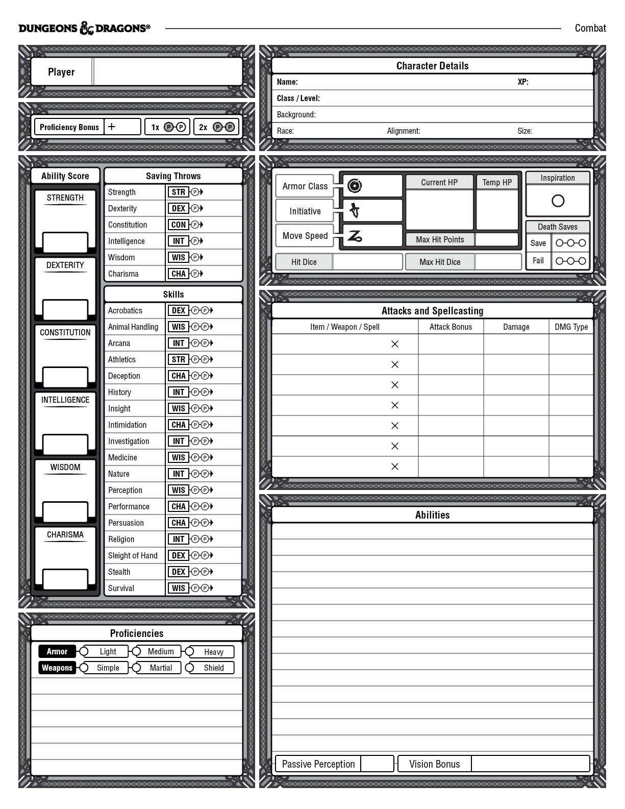Dungeon World Form Fillable Character Sheet