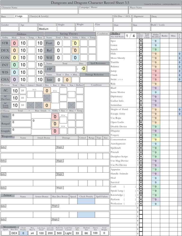Dungeons And Dragons 3 5 Character Sheet Fillable Fillable Form 2024 Dungeons And Dragons 3 5 Character Sheet Fillable Fillable Form 2024