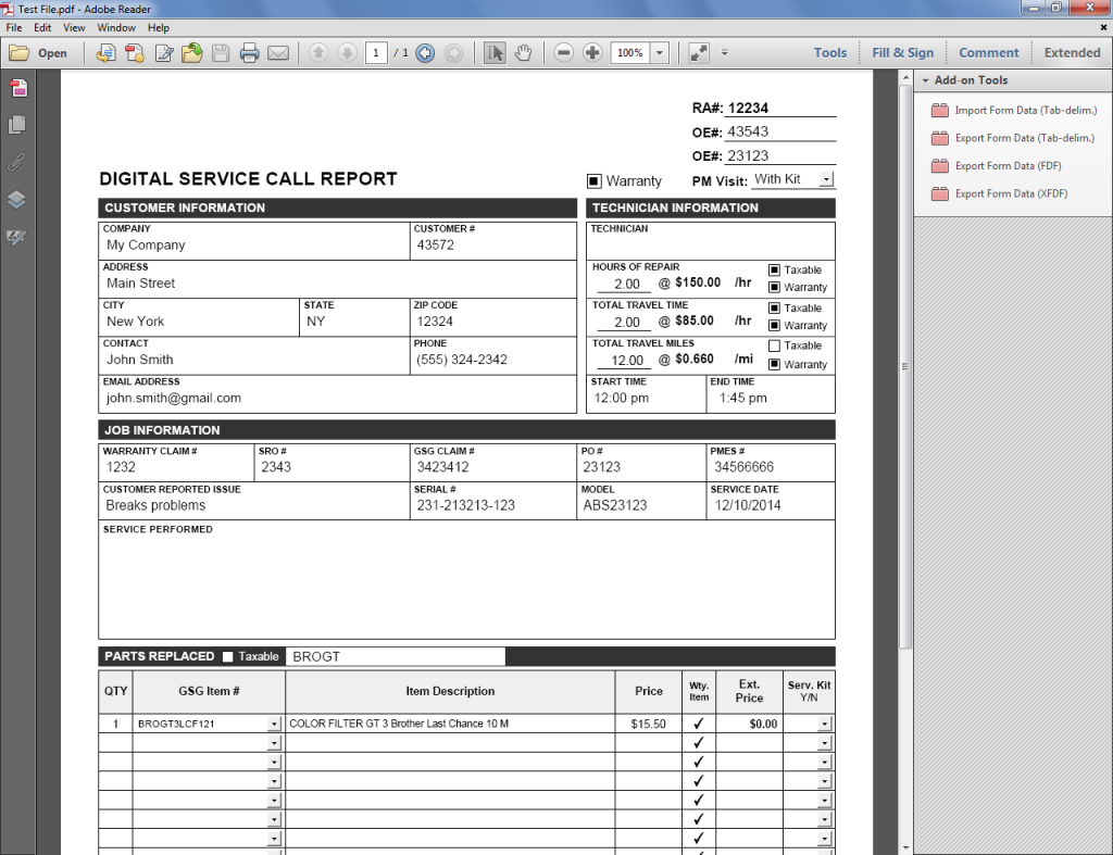 Export Data From Adobe Fillable Form