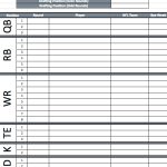 Fantasy Football Fillable Draft Sheet