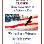 Fillable For Veterans Day Closed Signs