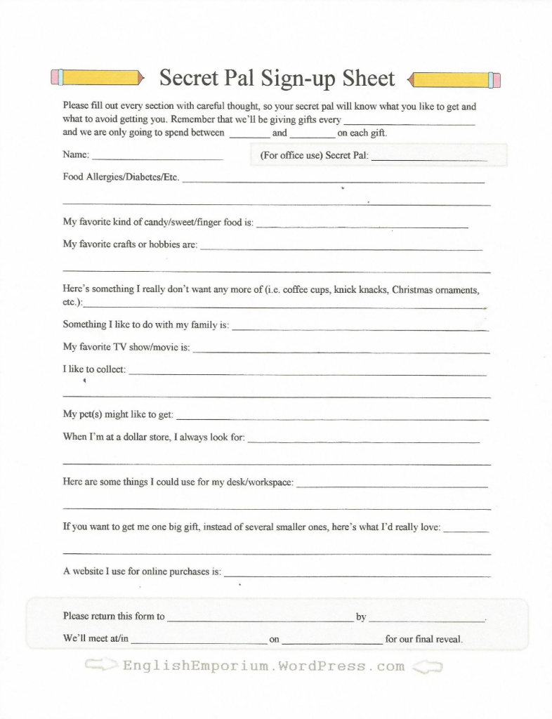 Fillable Form For Church Christmas Party