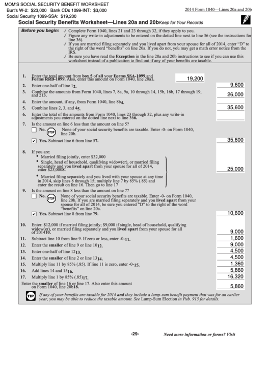 Fillable Social Security Benefits Worksheet 2022