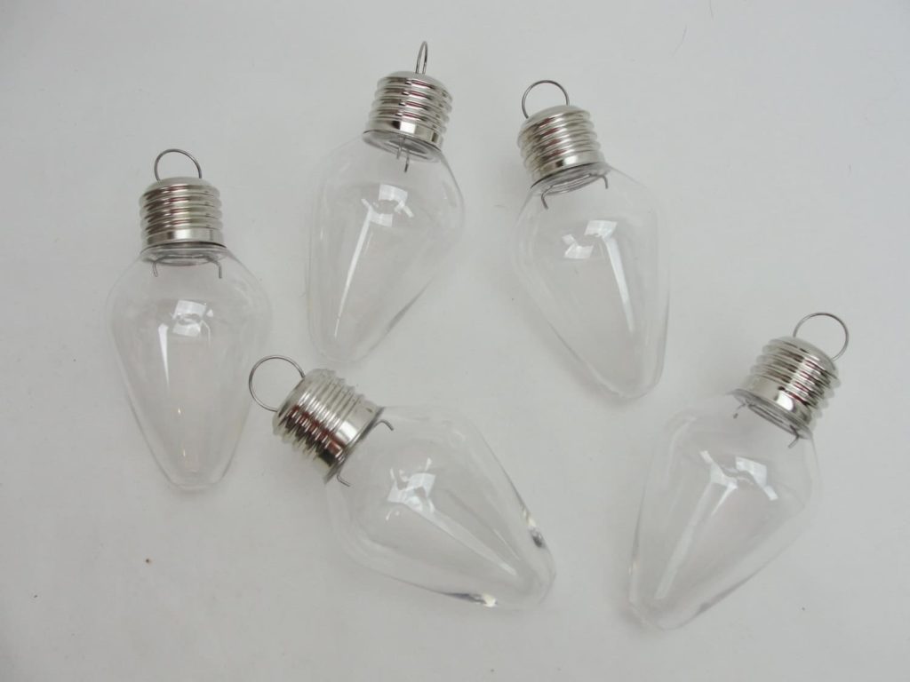 Acrylic Fillable Light Bulb Ornaments