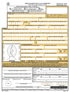 Application For A US Passport Fillable PDF