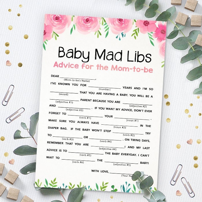 Baby Shower Mad Libs Printable Free