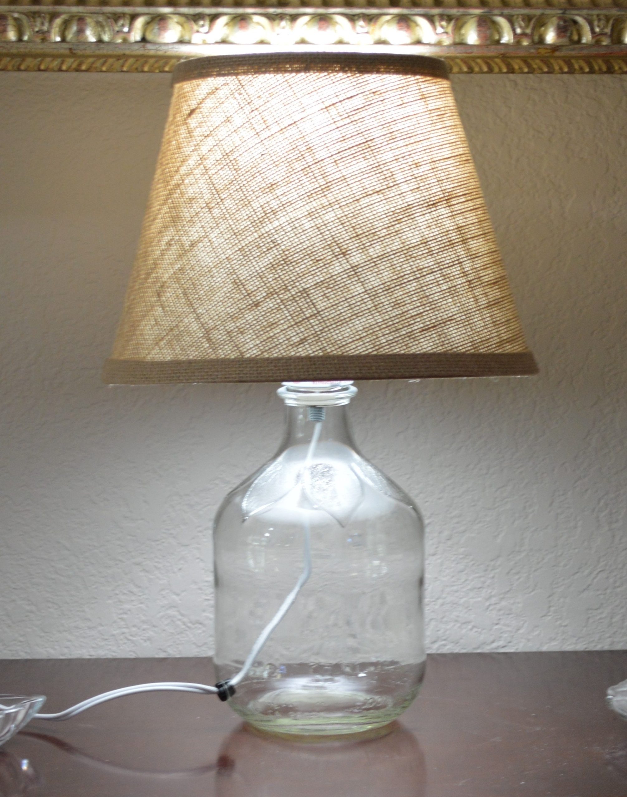 Clear Glass Fillable Table Lamp