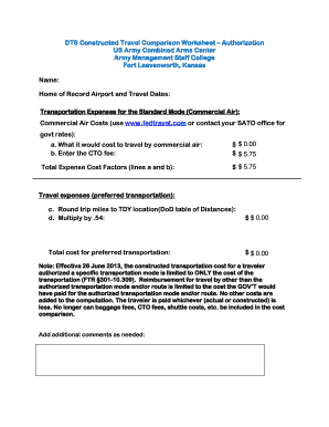 Constructed Travel Worksheet PDF Fillable