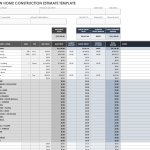 Cost Estimate Template For Construction