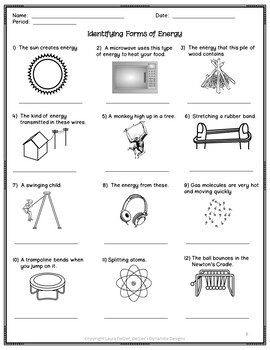 Different Forms Of Energy Worksheet Pdf