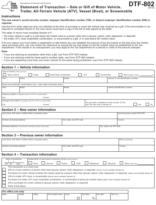 Dtf-802 Fillable Form