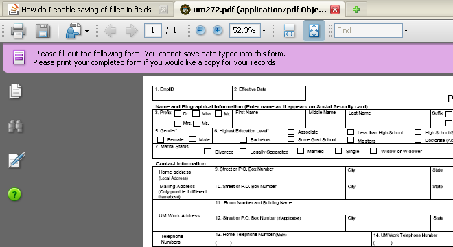 Fillable PDF Not Saving Text