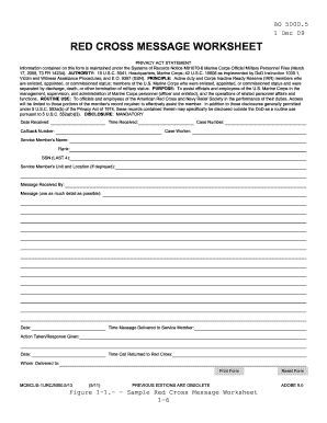 Fillable Red Cross Message Form Army