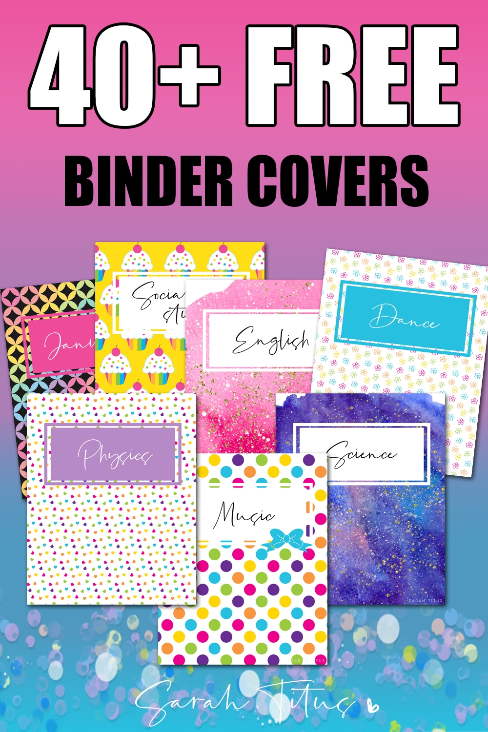 Free Printable Customizable Binder Covers