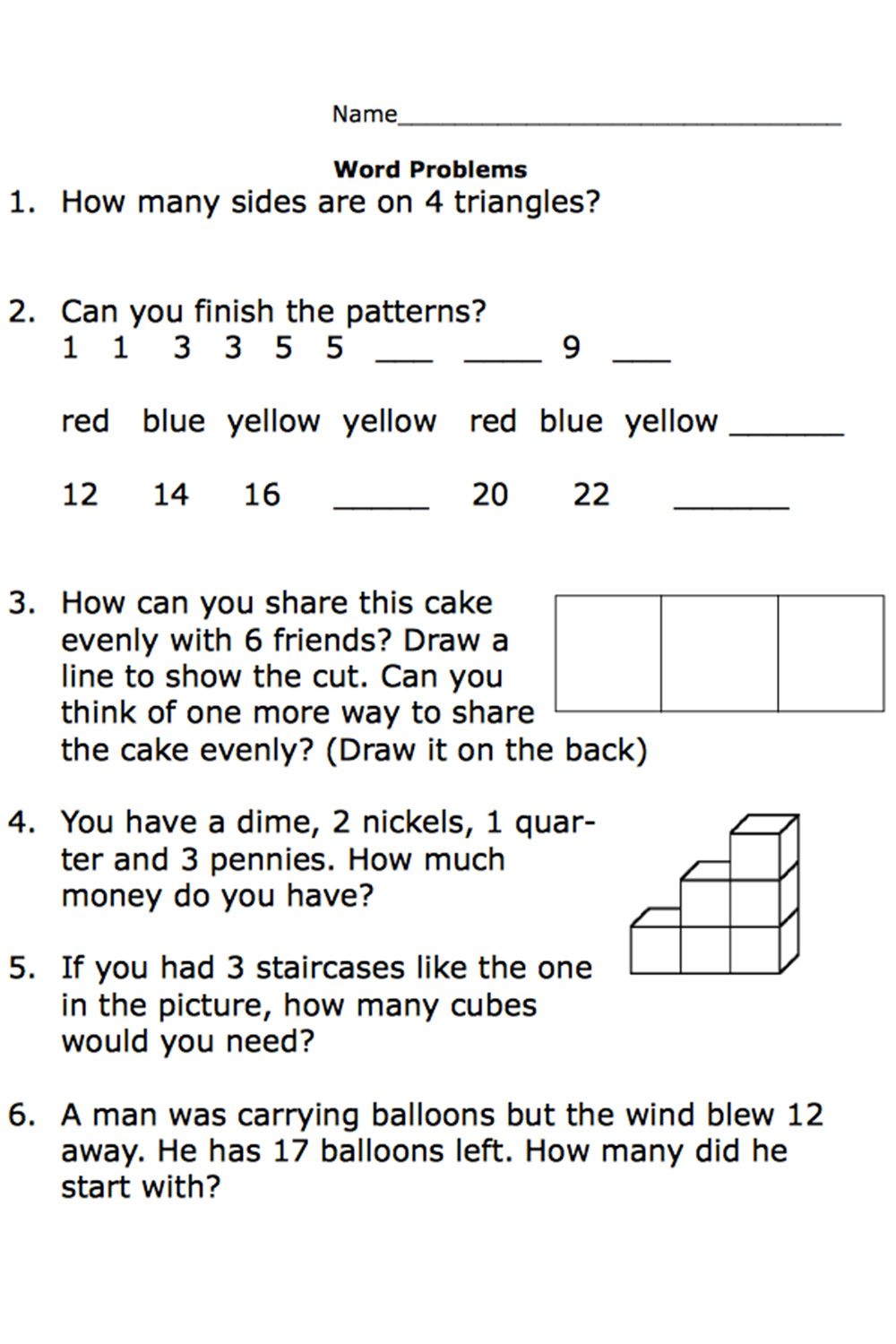 Free Printable Math Word Problems For 2nd Grade
