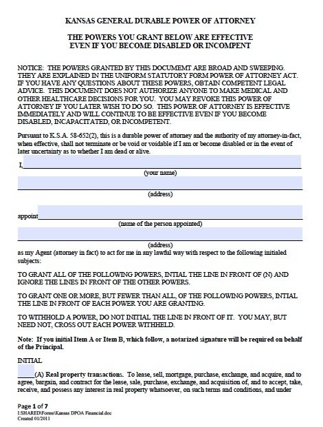 free-printable-power-of-attorney-forms-for-kansas-fillable-form-2023
