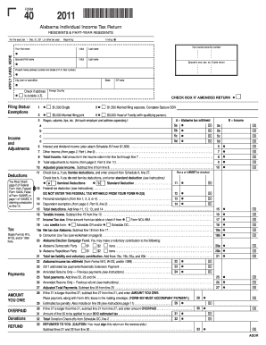 Printable Alabama Form 40