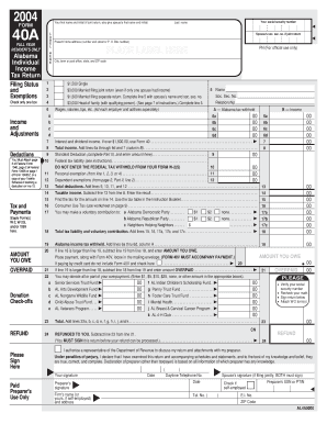 Printable Alabama State Tax Form 40