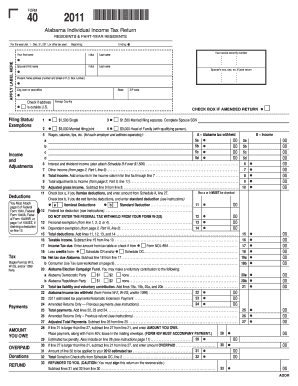 Printable Alabama Tax Form 40