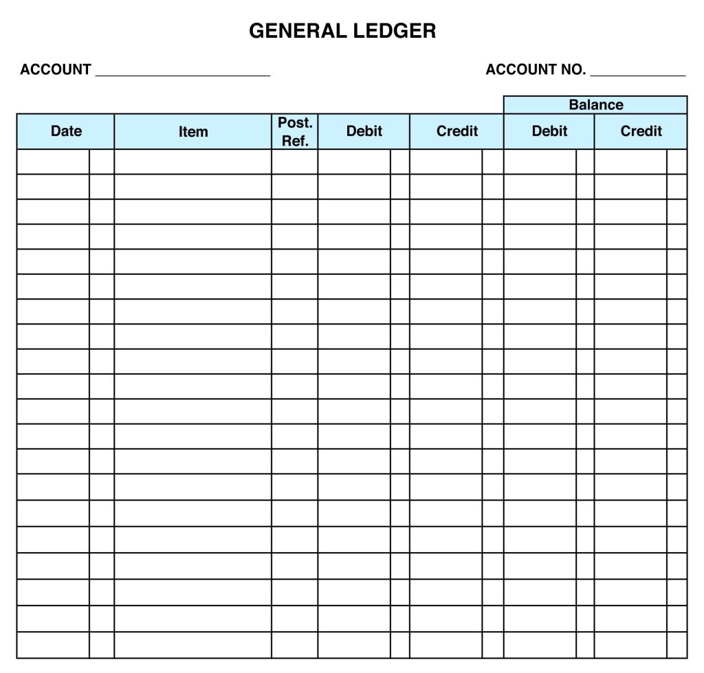 Printable Blank Ledger Template