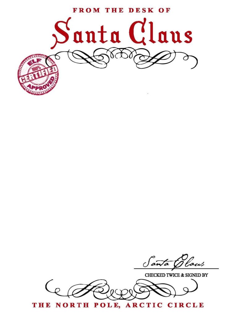 Printable Blank Template Letter From Santa