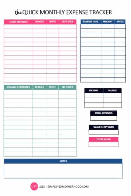Printable Budget Sheets For Young Adults