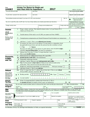 Printable Form 1040 Ez