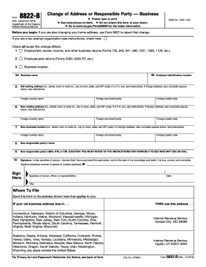 Printable Irs Form 8822-b
