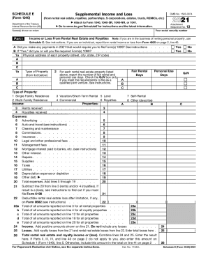 Printable Irs Form Schedule E