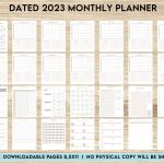Dated 2023 Montly Planner 28 Pages 8 5x11 Or A4 Printable With 2023 Calendar Also Used As KDP Interior COMMERCIAL USE KDP Interior