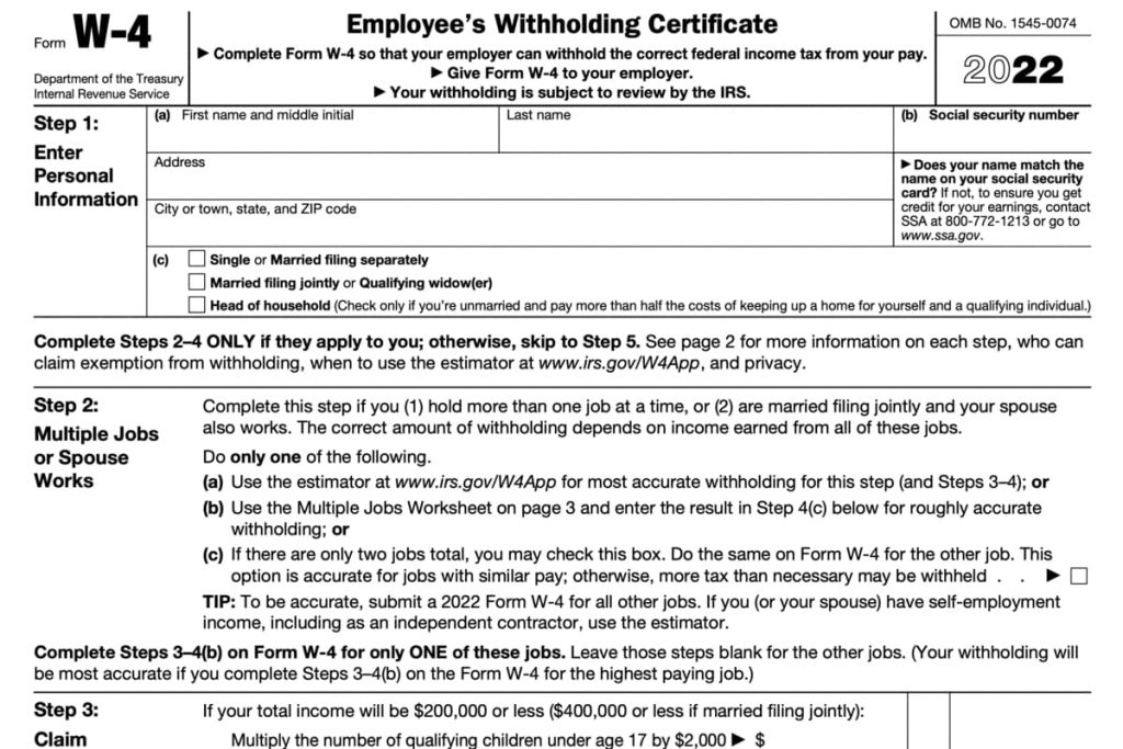 W4 Form 2023 Withholding Adjustment W 4 Forms TaxUni