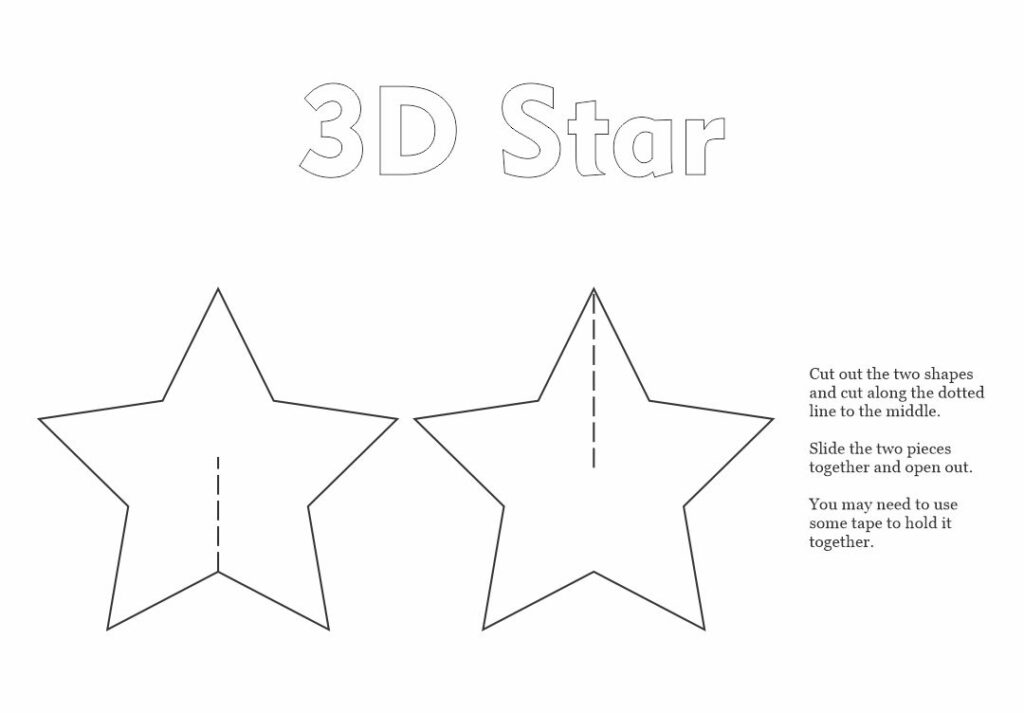 10 Best 3D Star Printable Template Printablee