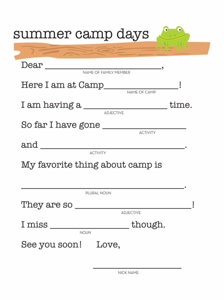 Funny Easy Mad Libs For Kids Printable