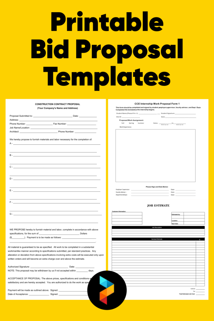 10 Best Free Printable Bid Proposal Templates Printablee